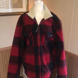 Izod Red and black plaid jacket size medium. Men or women could wear this.